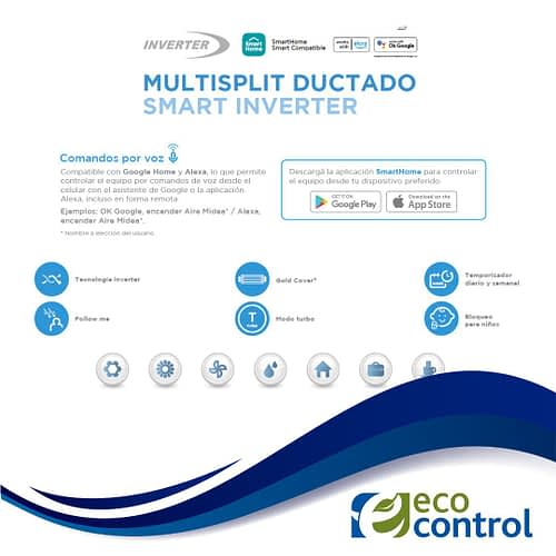 Unidad interior Multisplit Ductado Smart